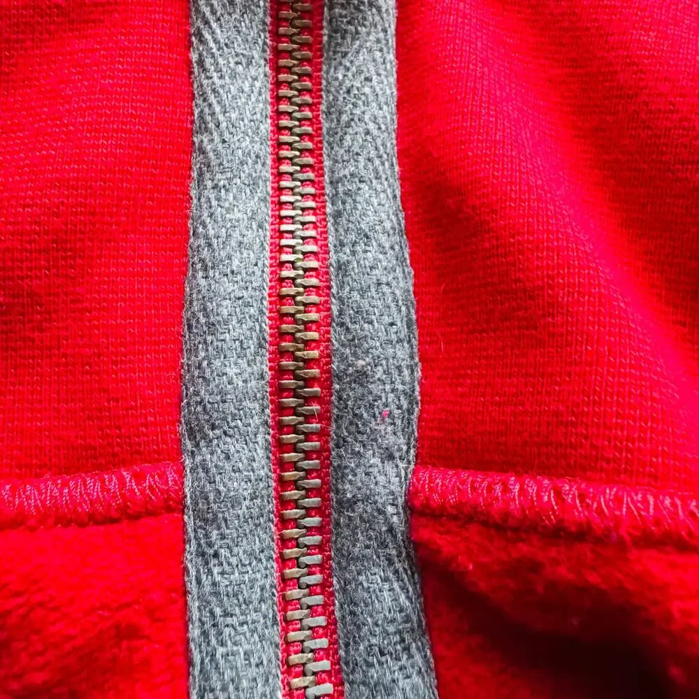 American Giant Sportswear Unisex VTG Red Cotton Full Zip Hoodie Sweatshirt Large - Picture 8 of 10